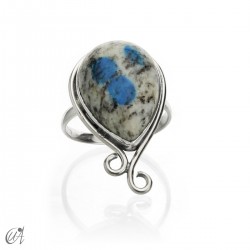Sterling silver and natural stone, Aine ring - 12, K2 jasper