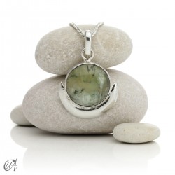 Colgante Chandra, gemas y plata 925 - Prehnita