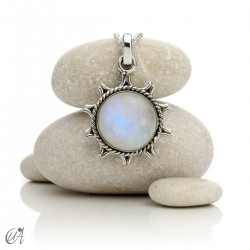 Silver with minerals, Ílios pendant - Moonstone