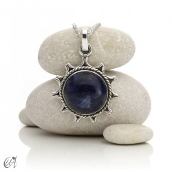 Plata con minerales, colgante Ílios - Sodalita