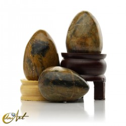Huevo de jaspe madera