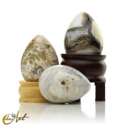 Huevo decorativo de jaspe oceánico