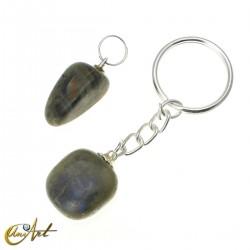 Keychain and pendant set with semi-precious stones - Labradorite