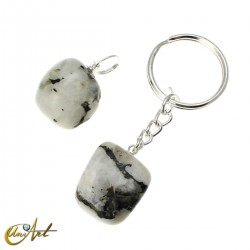 Keychain and pendant set with semi-precious stones - Moonstone