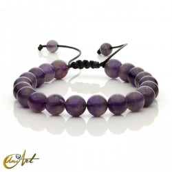 Pulsera ajustable de amatista - 8 mm