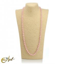 Rose quartz necklace, knotted - 8 mm