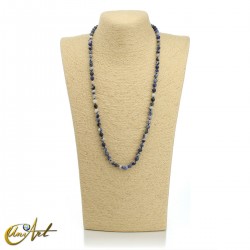 Collar de sodalita, largo y anudado - 6 mm