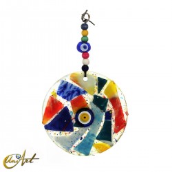 Turkish eye fusion glass disk - Model 2