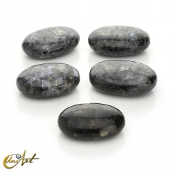 Palm stone of natural gemstones - Larvikite