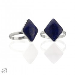 Gemstone silver ring, basic Lozenge shape - Lapis Lazuli, 12