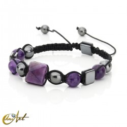 Bracelet with semiprecious stone pyramid - Amethyst