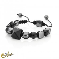 Bracelet with semiprecious stone pyramid - Onyx