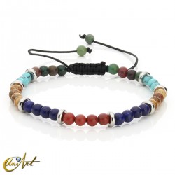 Pulsera de minerales, ajustable (4mm) - Modelo 1