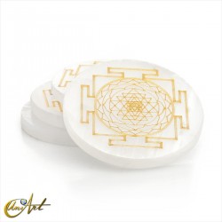 Disco de selenita con símbolo budista - Mandala tibetano