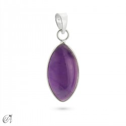 Colgante de plata y piedra, modelo marquesa básico - Amatista