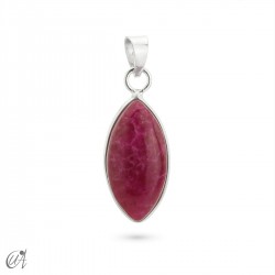 Silver and Stone Pendant, Basic Marquise Model - Ruby
