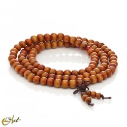 8 mm wooden beads Tibetan Buddhist Mala - Natural