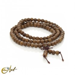 Veined Wood Japa Mala - 6 mm