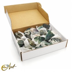Caja de un kilo de Ágata Musgosa en bruto
