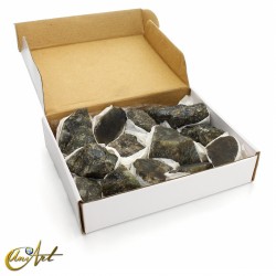 Caja de un kilo de Labradorita en bruto