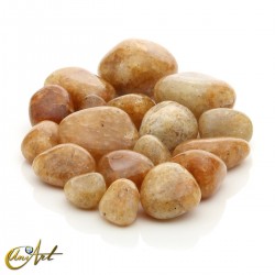 Golden quartz tumbled stones