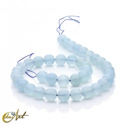 Aquamarine round beads - 10 mm