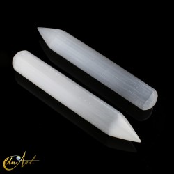 White Selenite Massage Wand - With point