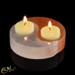 Yin and Yang Selenite Candle Holder