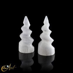 Torre Espiral de Selenita Blanca - 10 cm
