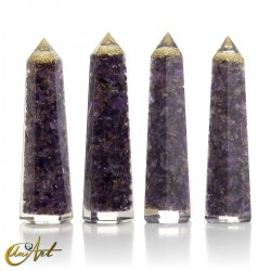 Orgonite in pointed shape, 10 cm - Amethyst