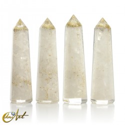 Orgonite in pointed shape, 10 cm - Selenite