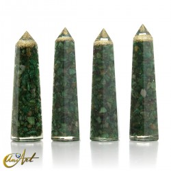 Orgonita en formato de punta, 10 cm - Jade Verde