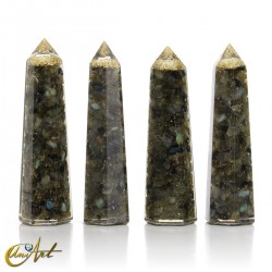 Orgonite in pointed shape, 10 cm - Labradorite