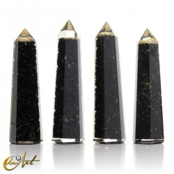 Orgonite in pointed shape, 10 cm - Black Tourmaline