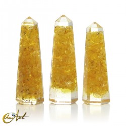 Punta de Orgonita, 6.5 cm - Cuarzo Amarillo