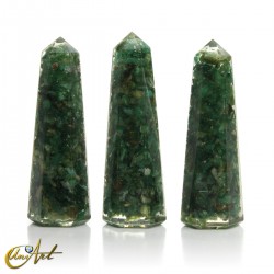 Natural Stone Orgonite Point, 6 cm - Green Jade 