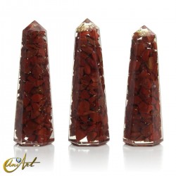 Punta de Orgonita, 6.5 cm - Jaspe Rojo