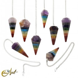 Pack of 8 Pendulums with the chakra stones