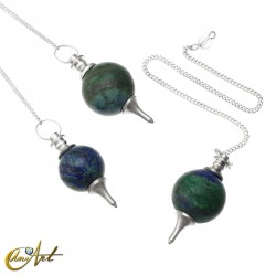 Spherical pendulum in natural stone - Azurite
