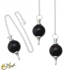 Spherical pendulum in natural stone - Black Agate