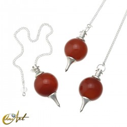 Péndulo esférico en piedra natural - Carneola