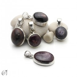 Set of 5 Star Ruby and Sterling Silver Pendants (50 grams) - set 1