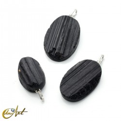 Semi-Polished Black Tourmaline Pendant