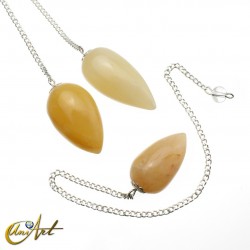 Ovoid Pendulum of Semi-Precious Stones - Golden Quartz