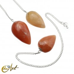 Ovoid Pendulum of Semi-Precious Stones - Orange Aventurine