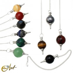 10 Natural Stone Spherical Pendulums - pack