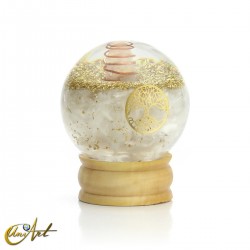 Orgonite Sphere with Natural Stones and Tree of Life - Selenite