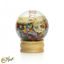 Orgonite Sphere with Natural Stones and Tree of Life - Assorted Minerals