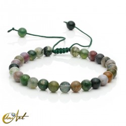 Pulsera ajustable de ágata india - 6 mm