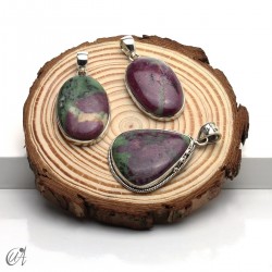 Colgantes de Rubí en Zoisita en Plata de Ley - 3 unidades, 50 gramos - lote 1